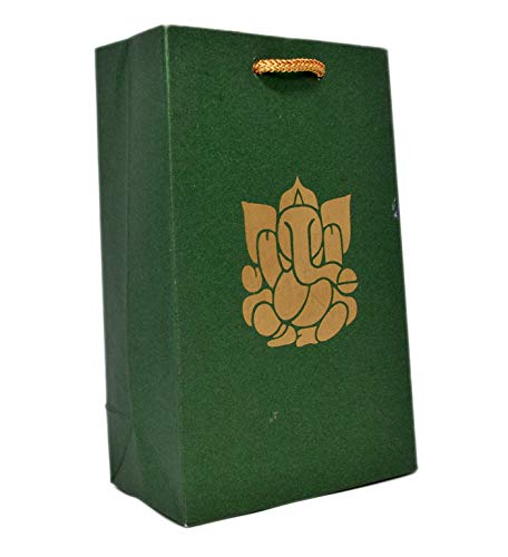 Desi Favors Small Ganesh Paper Bags - Indian Gifts, Party Favor, Goodie, Small Paper Bags for Diwali, Pooja, Housewarming, Wedding Return Gifts - 5.9x5.11x2.75 Inch (Pack of 8) - style: Ganesh Paper Bags - Small