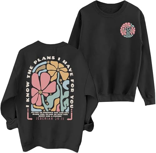 Christian Sweatshirts for Women Jesus Faith Pullover Long Sleeve - color: D-dark Grey, size: X-Large