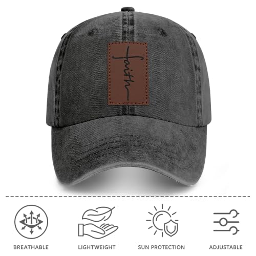 Christian Hats for Men Women Religious Gifts - color: Faith- Black