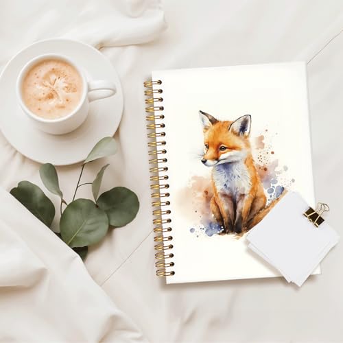 Fox Spiral Notebook,Fox Gifts,Cute Notebooks for Women Girls - color: Fox