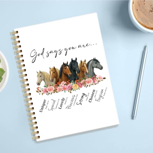 God Says You Are 160 Pages Lined Spiral Notebook Gifts for Christian - color: Multi & Brown