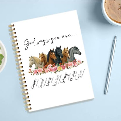 God Says You Are 160 Pages Lined Spiral Notebook Gifts for Christian - color: Multi & Brown
