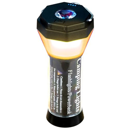 PD20W Fast Charging 500 Lumens Camping Lantern with 5 Models Lights Can Be Magnet Stick and A 1/4 Inch Screw Socket Hold On Pole (Warm-White Lantern+Black Body) - color: Warm-White Lantern+Black Body