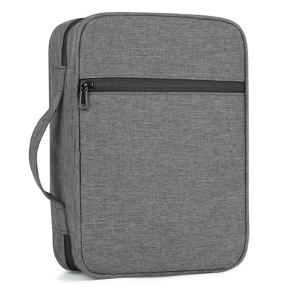 GERMUN Bible Cover with Durable Handle, Carrying Book Case Church Bag Bible, Protective with Zippered Pocket, Bible Study Accessories Supplies, Book Protector for Book Lovers, Grey - color: Grey