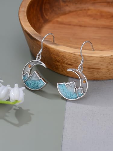 Dorunmo 925 Sterling Silver Mustard Seeds Dangle Earrings for Women Mountains Earrings Hypoallergenic Christmas Jewelry Gifts for Women - style: Mustard Seeds-Moon