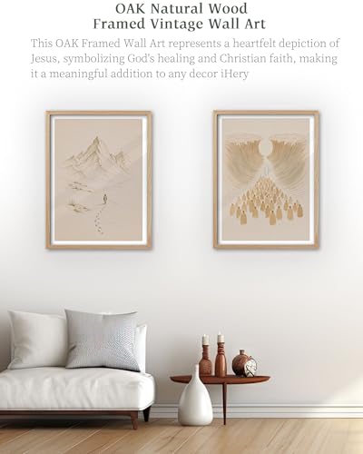 iHery 16x20in Moses Parting the Red Sea Framed Christian Wall Art - color: OAK Framed Sea, size: 20"L x 16"W
