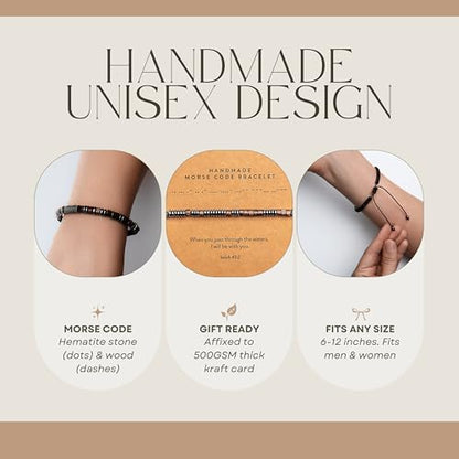 ARK & BAY Christian Morse Code Bracelet | Handmade Adjustable Custom Bible Verse Bracelets For Women & Men | Religious Faith Scripture | Catholic Beaded Jewelry Gift For Encouragement, Inspirational Hidden Message - style: Song of Solomon 3:4