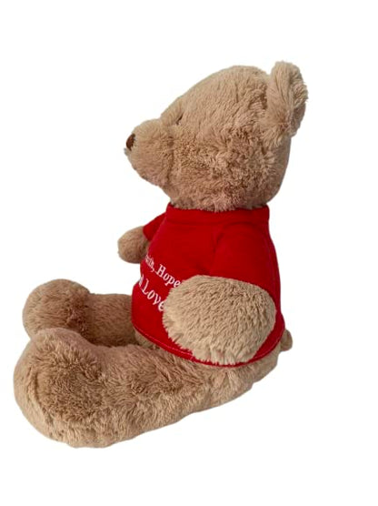 Gracewaters Christian Teddy Bear with 2 Religious Shirts Jesus Loves You, Faith Hope Love, Any Religion, Soft Plush Toy 18 Inch, No-Choke Nose and Eyes