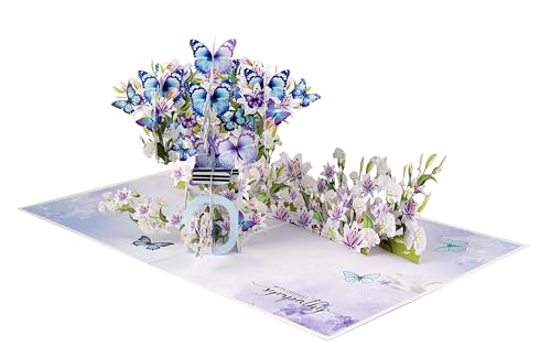 Butterflies Bottle Pop Up Sympathy Cards with Envelopes, Sorry for Your Loss Card, Religious Pop Up Sympathy for Loss of Loved one, Mother, Father, Husband (Butterflies Bottle) - color: Butterflies Bottle