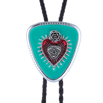 GelConnie Bolo Tie for Women Heart Cowboy Necktie Flower Gothic Mens Bolo Ties Bolero Necklace Red Western Ties for Men - color: Blue Heart Tie Necklace