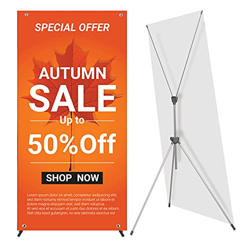 Adjustable Reinforced X Banner Stand, Fit Banner Size 23 x 63 to 32 x 78 Inches with Travel Bag, 1 Pack - size: 1 Pack