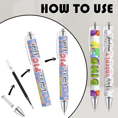 6PCS Animal Pun Ballpoint Pens - Cute and Fun Pens with Smooth Writing Quick-Dry Ink, Inspirational School Supplies and Office Decor, Gift for Students, Teachers and Colleague - style: Animal