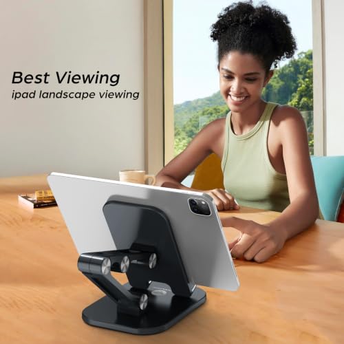 OCYCLONE Phone Stand for Desk, Foldable Cell Phone Stand Holder, Black - color: Black