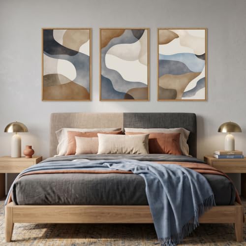 Aryroi Abstract Watercolor Block Framed Canvas Wall Art Set- 16"x24"x3 - color: Earth Tone Abstract Wall Art, size: 16"L x 24"W