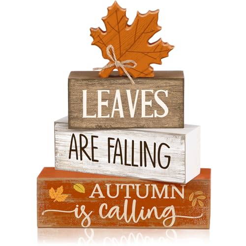 Lineshading 4 Pcs Fall Table Decor Wooden Maple Leaf, Autumn Leaves Sign - style: Autumn Cup