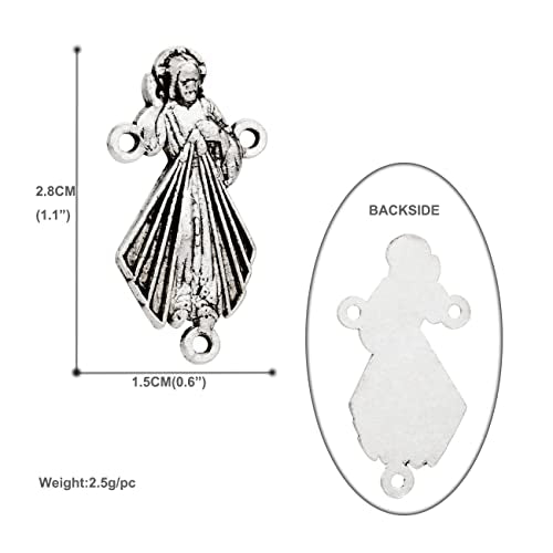 COTTVOTT St Benedict,Our Lady of Guadalupe Medal for DIY Jewelry Making,Virgin Mary Christ Jesus Rosary Center Connection Part - color: 50pcs-Jesus Medal