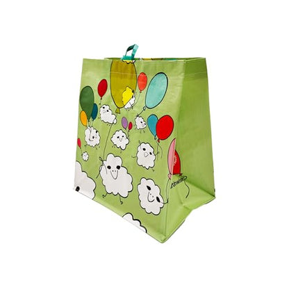 Earthwise Reusable Grocery Bags – Printed Gift Totes, Foldable & Water‑Resistant Shopping Bags, Durable Multi‑Use Eco Bags with Rise Design (6 Pack)