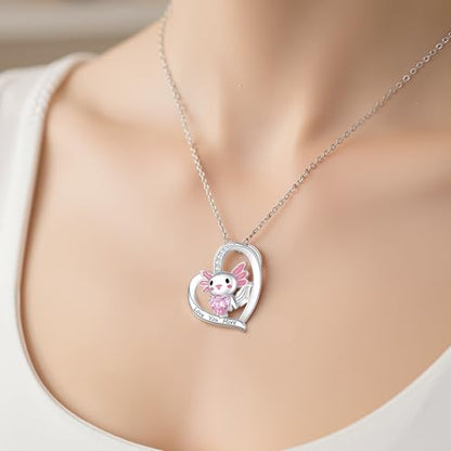 Axolotl Gifts for Women - Cute Axolotl Necklace, Makeup Bag & 50Pcs Stickers Set - Unique Salamander Themed Present for Girl, Daughter, Axolotl Lover Birthday Christmas Velentine Day - style: Axolotl Lover