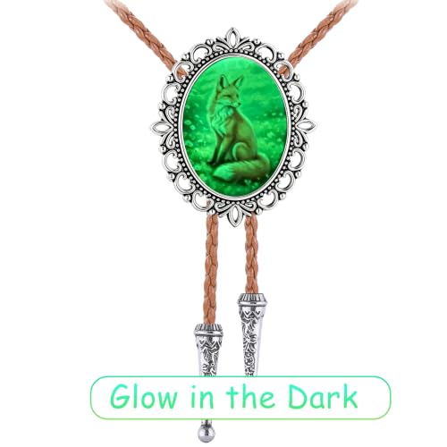 GelConnie Gothic Bolo Tie for Men Women 3D Art Western Cowboy Necktie - color: Fox Grass Bolo Tie