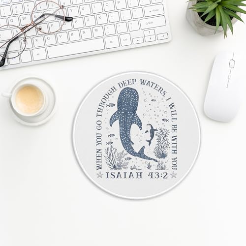 Trendy Whale Shark Christian Mouse Pad 7.9x7.9 Inch, When You Go Through Deep Waters I Will Be with You Isaiah 43:2 Mouse Pads, Blue Bible Verse for Desk, Religious Office Supplies Desk Accessories - color: Cute Sloth 30
