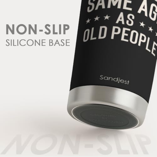 SANDJEST Funny Tumbler 20oz, Stainless Steel Travel Cup with Lid, It's Weird Being the Same Age as Old People Insulated Coffee Mug, Funny Gifts for Men Friends Dad Grandfather on Birthday Christmas - color: Funny