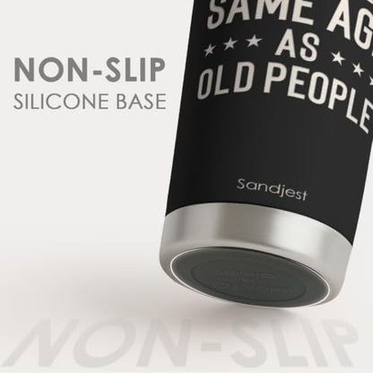 SANDJEST Funny Tumbler 20oz, Stainless Steel Travel Cup with Lid, It's Weird Being the Same Age as Old People Insulated Coffee Mug, Funny Gifts for Men Friends Dad Grandfather on Birthday Christmas - color: Funny
