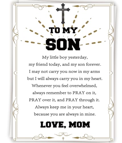 Christian Birthday Card for Son, Religious Gift from Mom - style: AM-448