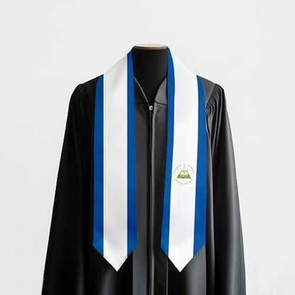 Graduation Satin Sash Scarf 72" Stole - color: Nicaragua Flag