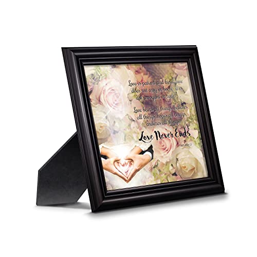 Crossroads Home Décor Love Never Ends, Christian Marriage Gift, True Love Picture Frame, 8660B