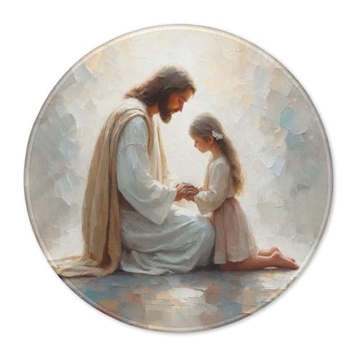 Jesus Praying With Girl Christian Religious Mouse Pad 7.9x7.9 Inch,Christian Jesus Church Prayer Mouse Pads Gift for Women Girls - color: Cute Sloth 26