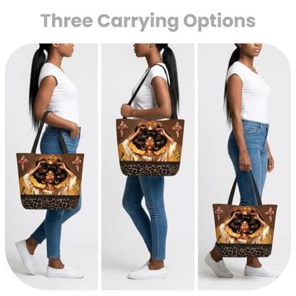 Women's Canvas Tote Bag with Zipper, Large Capacity Shoulder Bag for Work, Travel & Daily Use, Gifts for Mom - color: With God All Things Are Possible