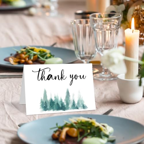 Marspark 25 Pack Funeral Thank You Cards Sympathy Envelopes, Tree - style: Tree
