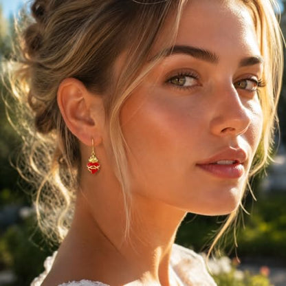 925 Sterling Silver Sacred Heart of Jesus Earrings Drop Earrings for Women
