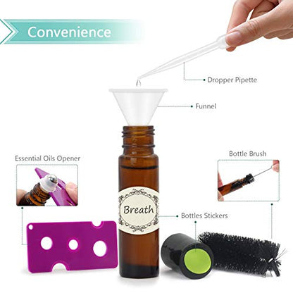 Mavogel 24 Pack 10ml Roller Bottles for Essential Oils