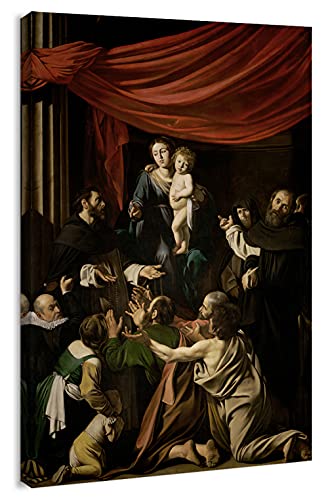 Canvas Print Wall Art - Madonna of The Rosary,Circa 1606 by Caravaggio - 12x18 inches - color: Madonna of the Rosary, size: 18"L x 12"W