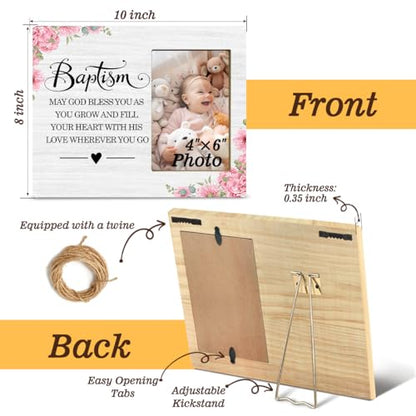 JioJio Chan Baptism Picture Frame Gifts for Boy and Girl,4x6 Picture Frame - color: pink