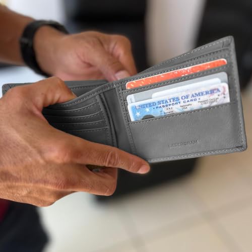 LaserGram Personalized Wallet, Christian Cross (Gray) - color: Gray