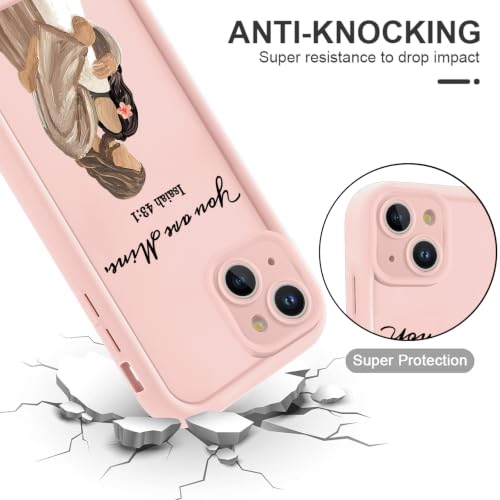 for iPhone 15 Pro Max 6.7'' Cute Bible Verse Hug Phone Case - color: Pink-You Are Mine, size: iPhone 15 Pro Max