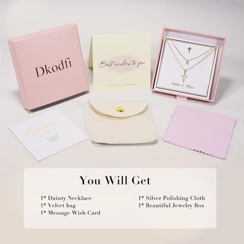 Cross Necklace for Women - Dainty 14K Gold Silver Plated Cross Necklace Choker Jewelry Cute Simple Small Trendy Non Tarnish Waterproof Faith Religious Jewelry Gift for Teenage - style: 04-Cross-Gold