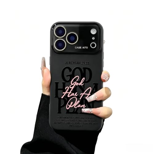 God Has A Plan Christian iPhone Case, Bible Verse Design Phone Case for iPhone 17 Pro Max 16 15 Plus 14 13 12, Shockproof Durable Protective Case (Black,iPhone 17 Pro Max) - color: Black, size: iPhone 17 Pro Max