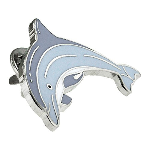 PinMart Ocean & Sea Animal Enamel Lapel Pins for Hats, Jackets & Bags - color: Blue Dolphin Nickel Plated, size: 10 Pack