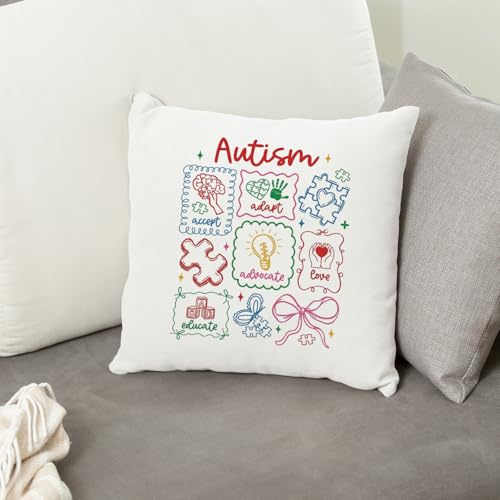 QIYUHOY Autism Awareness Mental Health Throw Pillow Covers, 18x18 Inch - color: 010-motivational