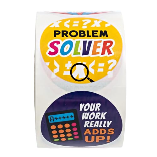 Math Inspired Reward Stickers / 500 Motivational Mathematics League Teacher Worksheet Rewards / 8 Alternating Encouraging Classroom Recognition Designs / 1.5" Elementary Student Award Labels - color: Math Inspired