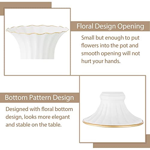Sziqiqi White Metal Vase for Centerpiece, Table Flower Arrangements, 2Pcs - color: White, size: 9in-2pcs