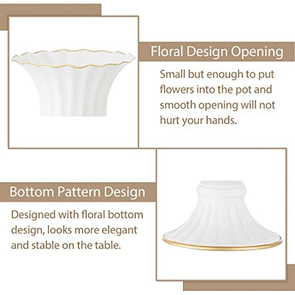 Sziqiqi White Metal Vase for Centerpiece, Table Flower Arrangements, 2Pcs - color: White, size: 9in-2pcs