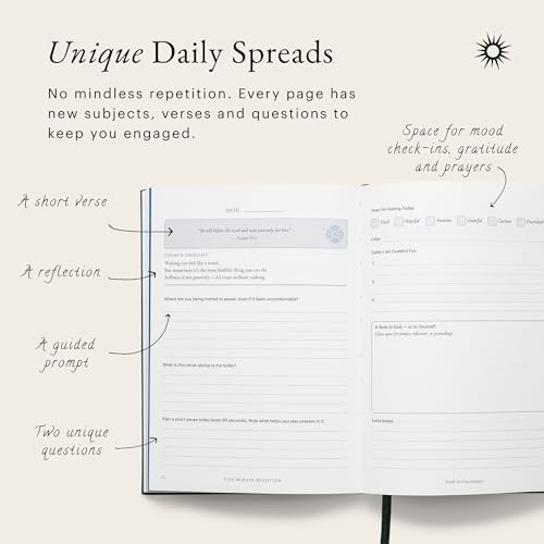 5-Minute Devotional Journal for Women: Daily Christian Scripture Reflections, Guided Prompts & Prayer | Build Faith in Just 5 Minutes a Day | 218 Pages, 110gsm Paper (Cream) - color: Cream