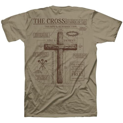 Kerusso Unisex Christian Crewneck Short Sleeve Graphic T-Shirt Cotton Cross Blueprint - size: Medium