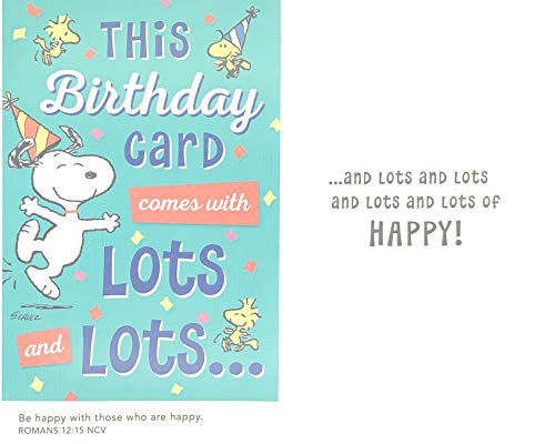 DaySpring - Peanuts - Happy Birthday - 4 Design Assortment with Scripture - 12 Boxed Cards & Envelopes (J0381)