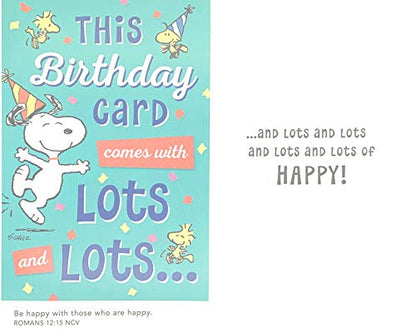 DaySpring - Peanuts - Happy Birthday - 4 Design Assortment with Scripture - 12 Boxed Cards & Envelopes (J0381)