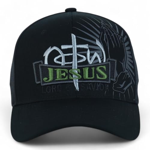 Trendy Apparel Shop Only Jesus Praying Hand Embroidered Christian Ball Cap - color: Black Black 8
